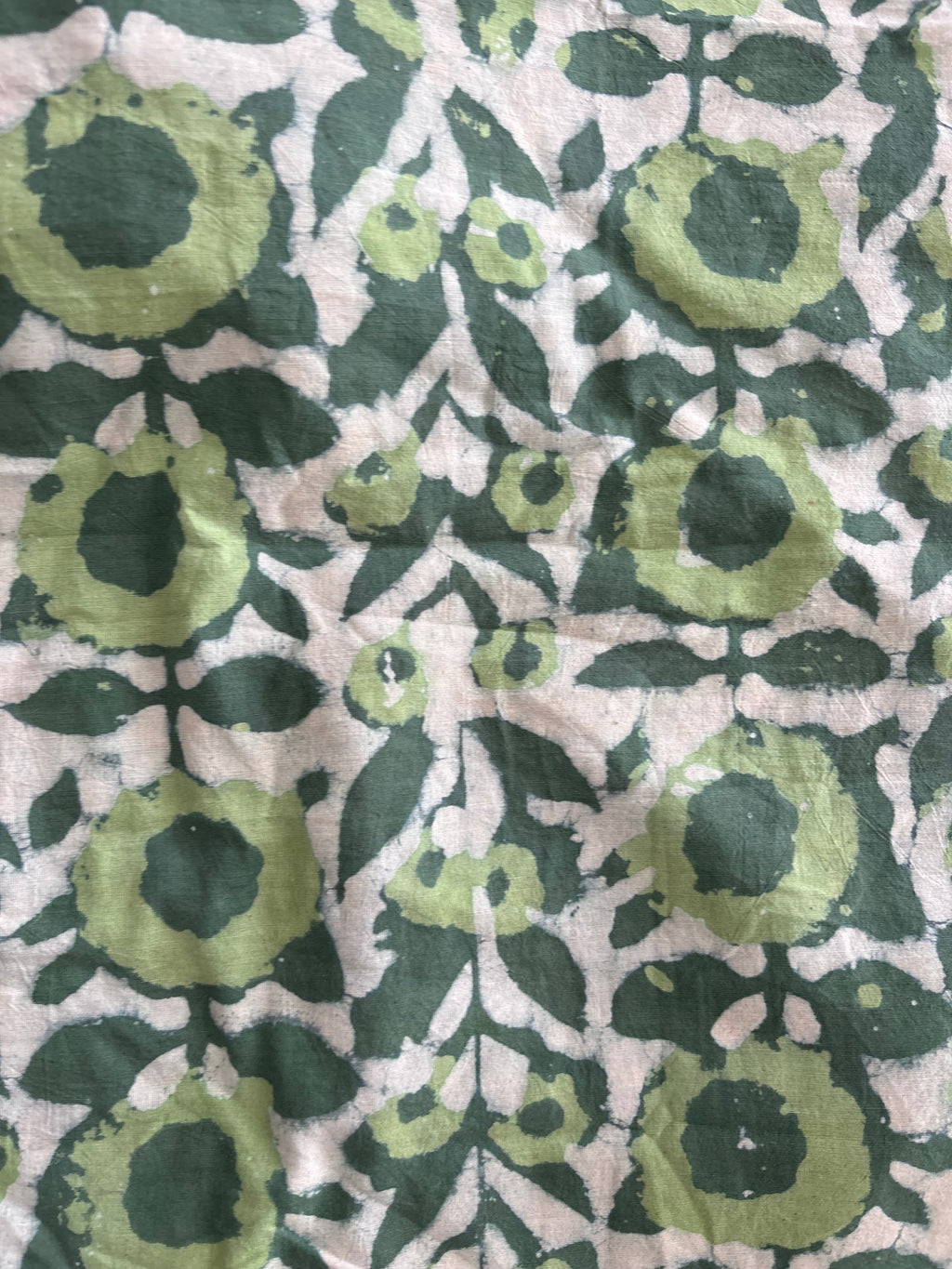 1 Metre Hand Block Printed Dye Geometric flower Pattern Fabric from Jaipur, India