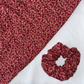 Red leaf vintage flower hair scrunchie