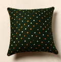 Green Handcrafted Indian Tie Dyed Cotton Bandhani Cushion Cover