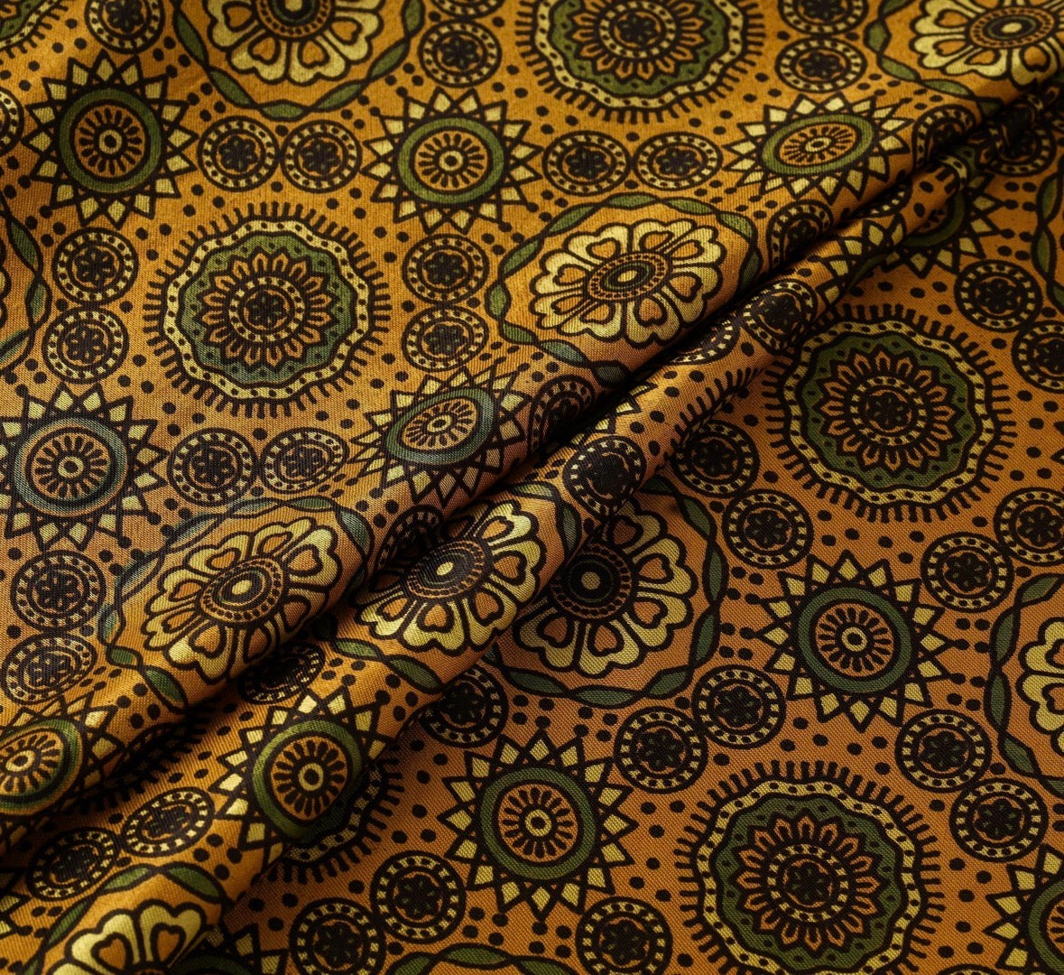 1m Hand Block Printed Cotton Fabric silk