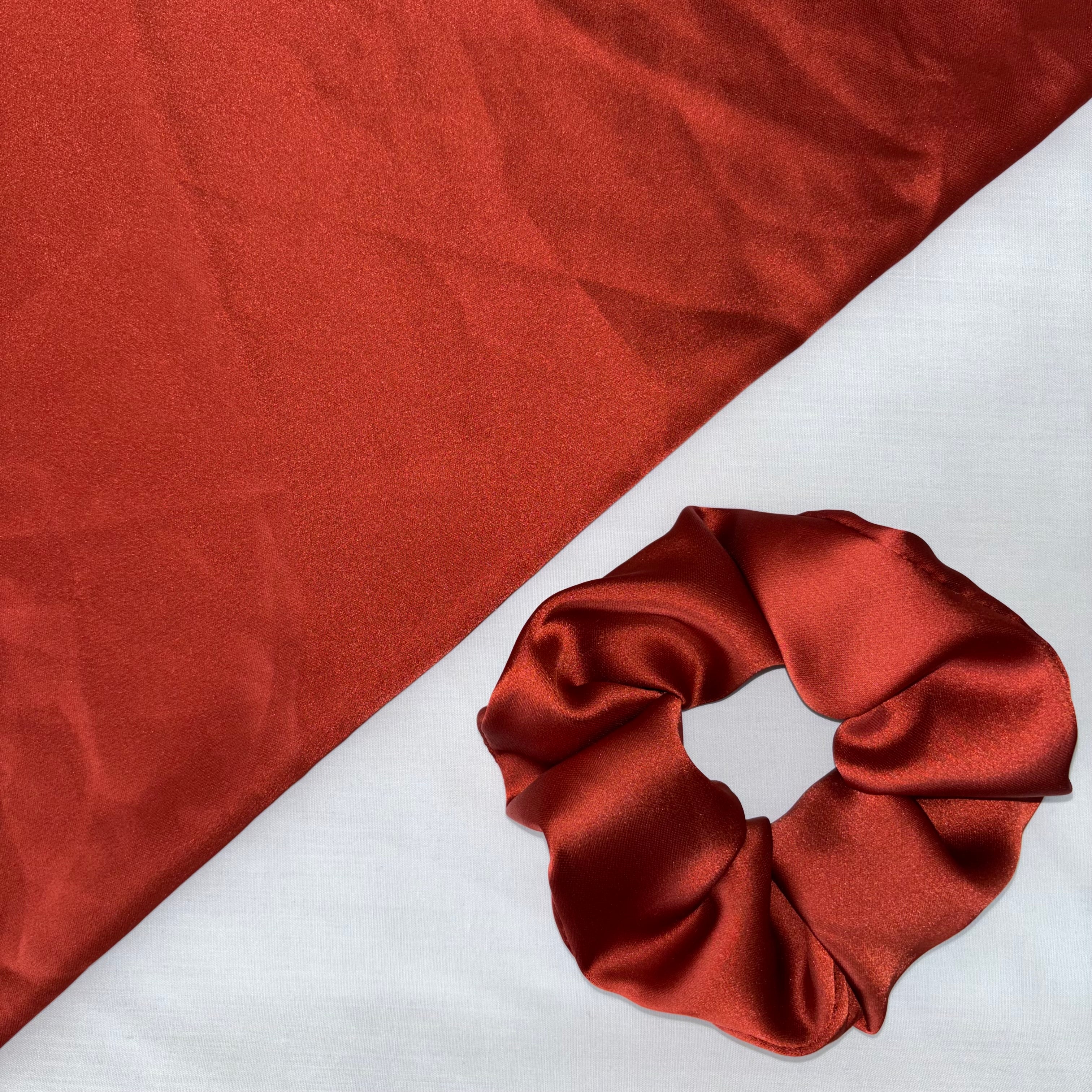 Burned Orange Silk / Satin Hair Scrunchie