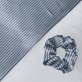 Light Blue and Black silk / satin Hair Scrunchie
