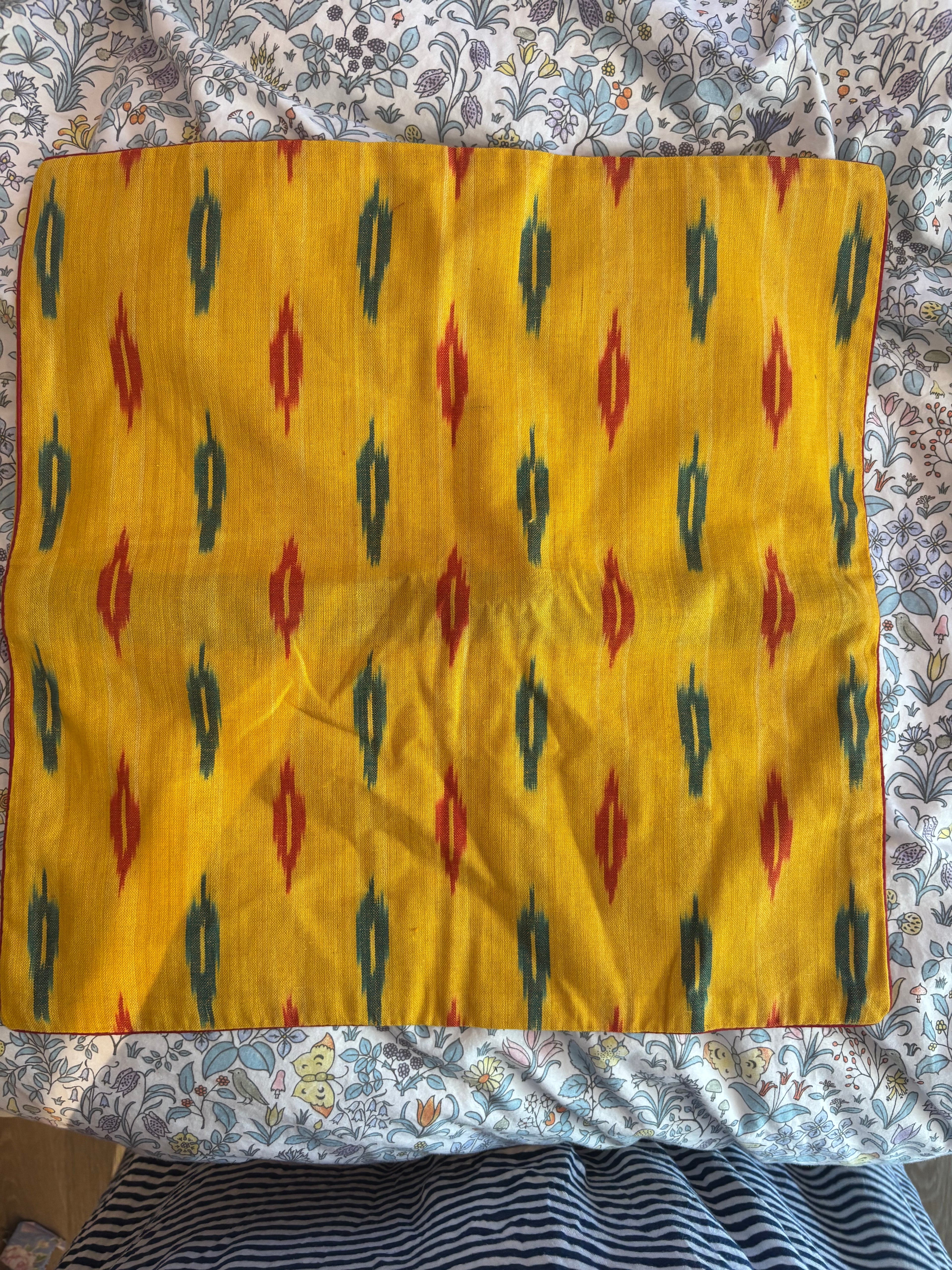 Pochampally Ikat Weave Indian Blockprint Cushion Cover