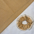 Large Oversized Mustard Sunshine Yellow and White Lace Gingham Hair Scrunchie