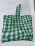 Forest Green and White Quilted Gingham Book Cover / Sleeve / Case