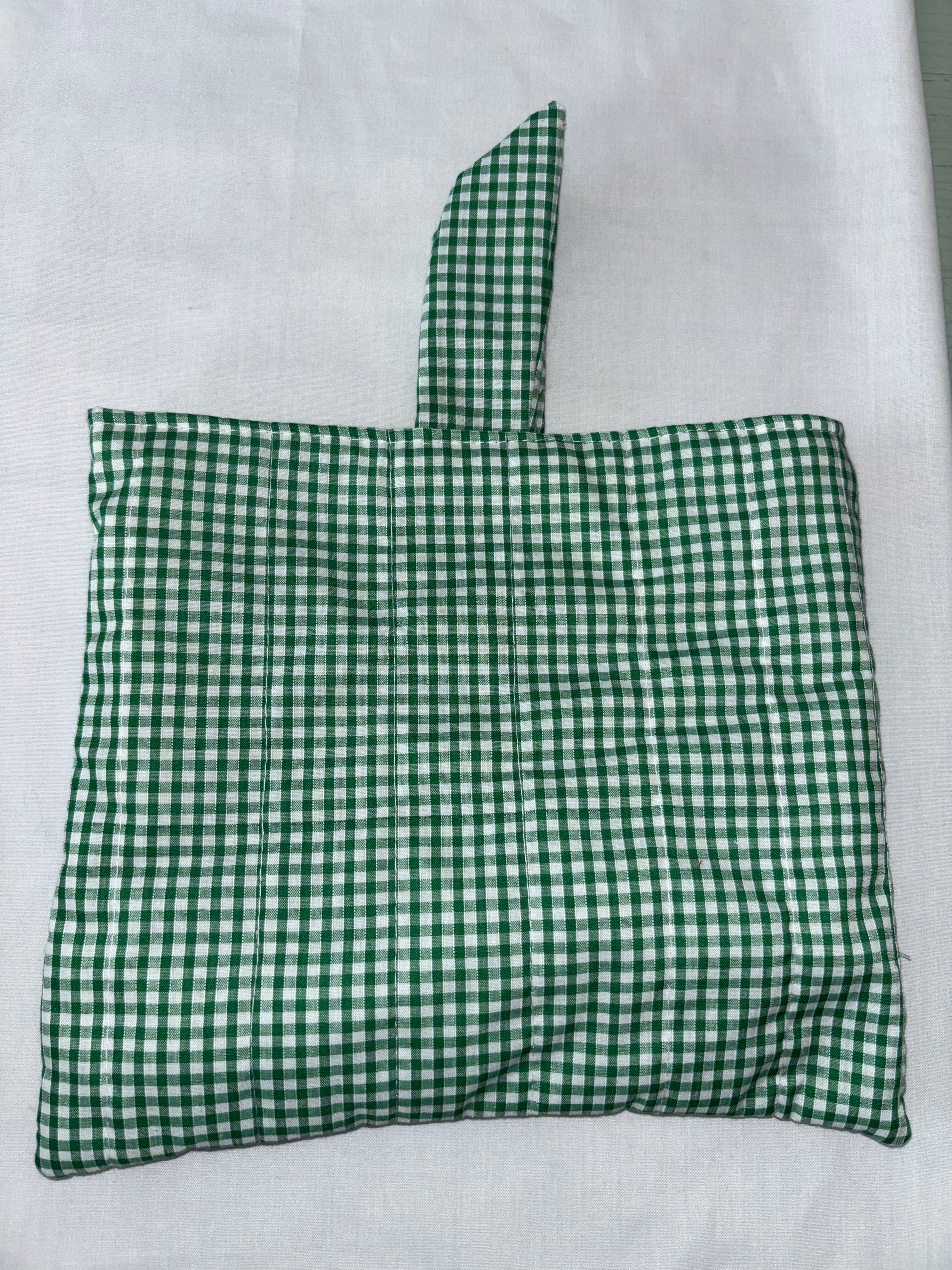 Forest Green and White Quilted Gingham Book Cover / Sleeve / Case