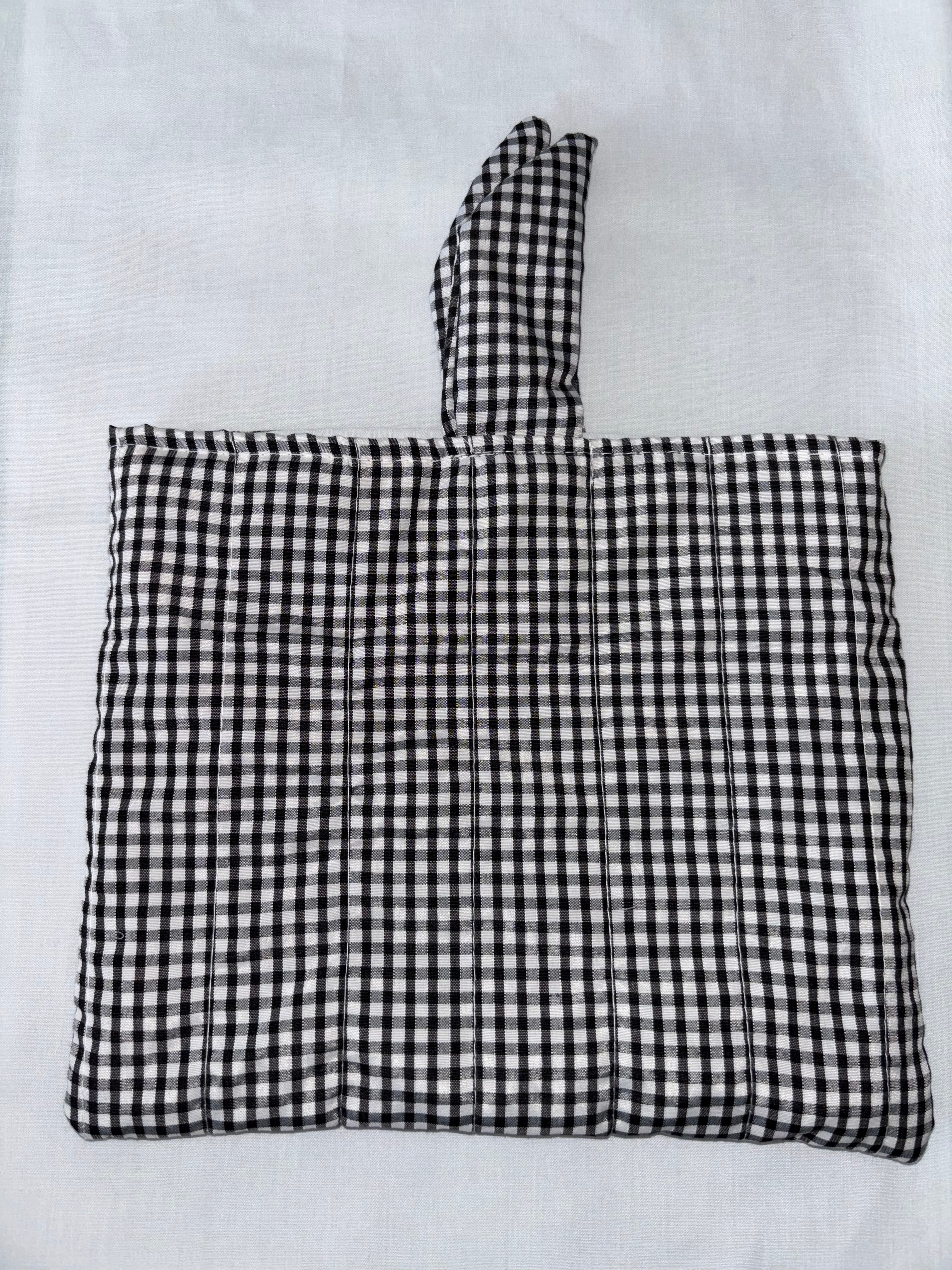 Black and White Gingham Book Quilted Cover / Sleeve / Case