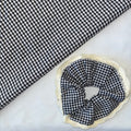 Large Oversized Black and White Lace Gingham Hair Scrunchie