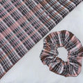 Black and Pink Checkered Sparkly Hair Scrunchie