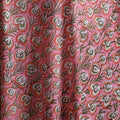 1m Pink Flower Sanganeri Hand Block Printed Cotton Fabric from Jaipur