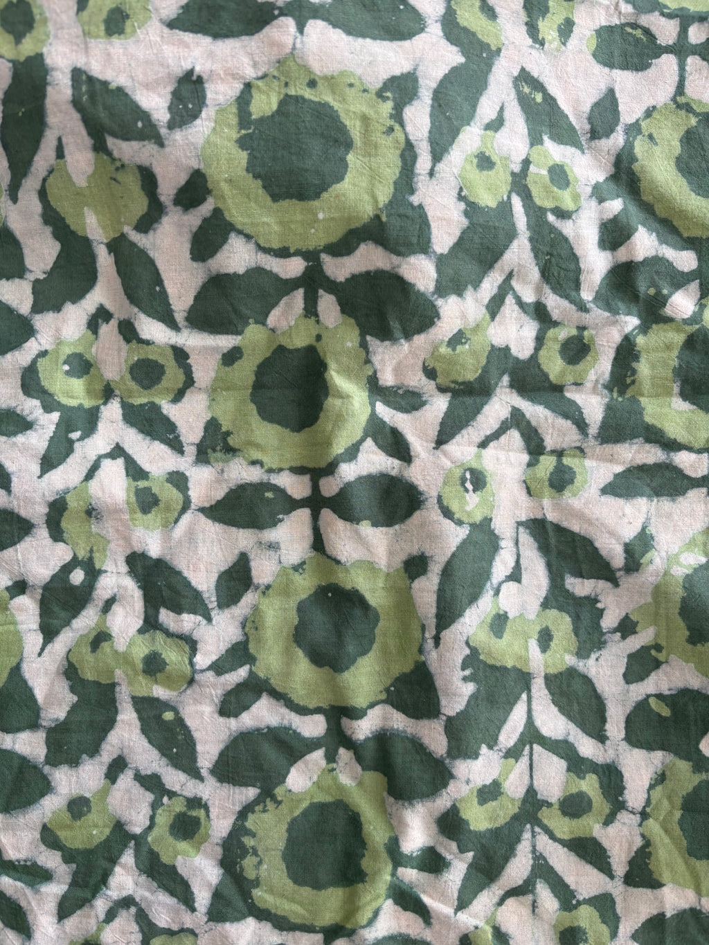 1 Metre Hand Block Printed Dye Geometric flower Pattern Fabric from Jaipur, India
