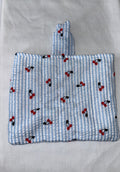 Blue and White Stripe Cherry Book Cover / Case / Sleeve