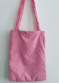 Pink and White Gingham Tote Bag