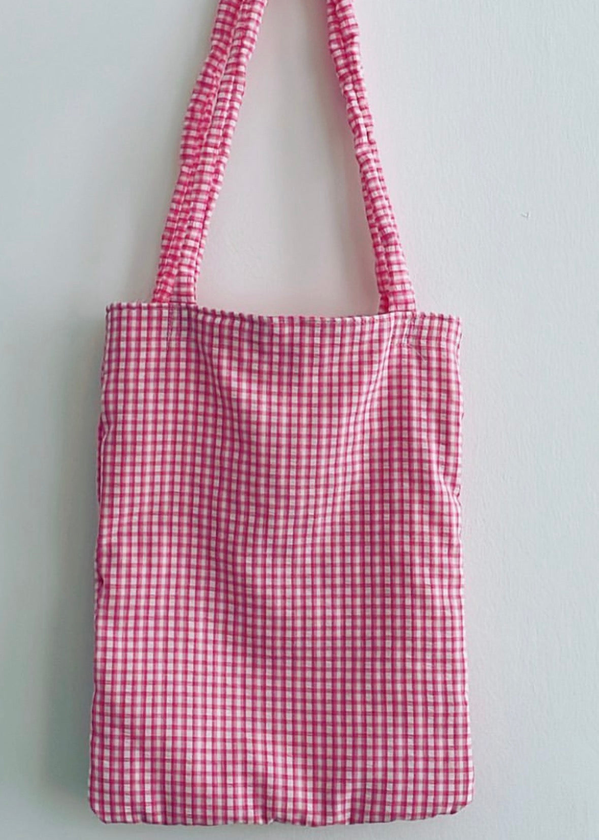 Pink and White Gingham Tote Bag