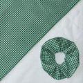 Forest Green and White Gingham Hair Scrunchie