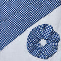 Blue and White Gingham Hair Scrunchie