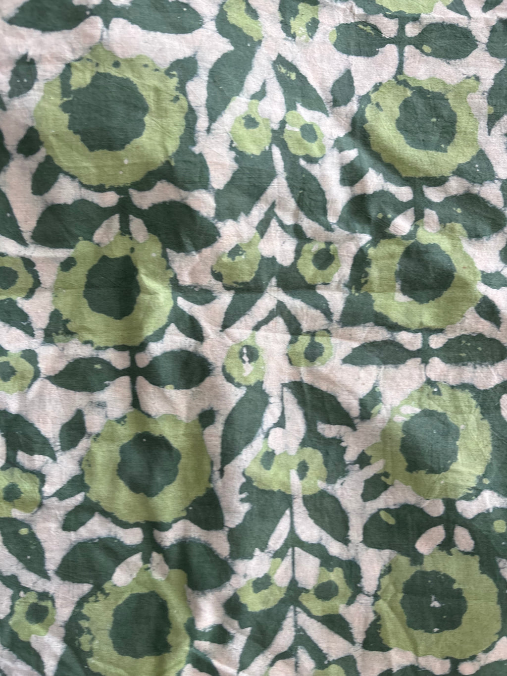1 Metre Hand Block Printed Dye Geometric flower Pattern Fabric from Jaipur, India