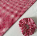 Red and White Gingham Hair Scrunchie