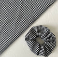 Black and White Gingham Hair Scrunchie