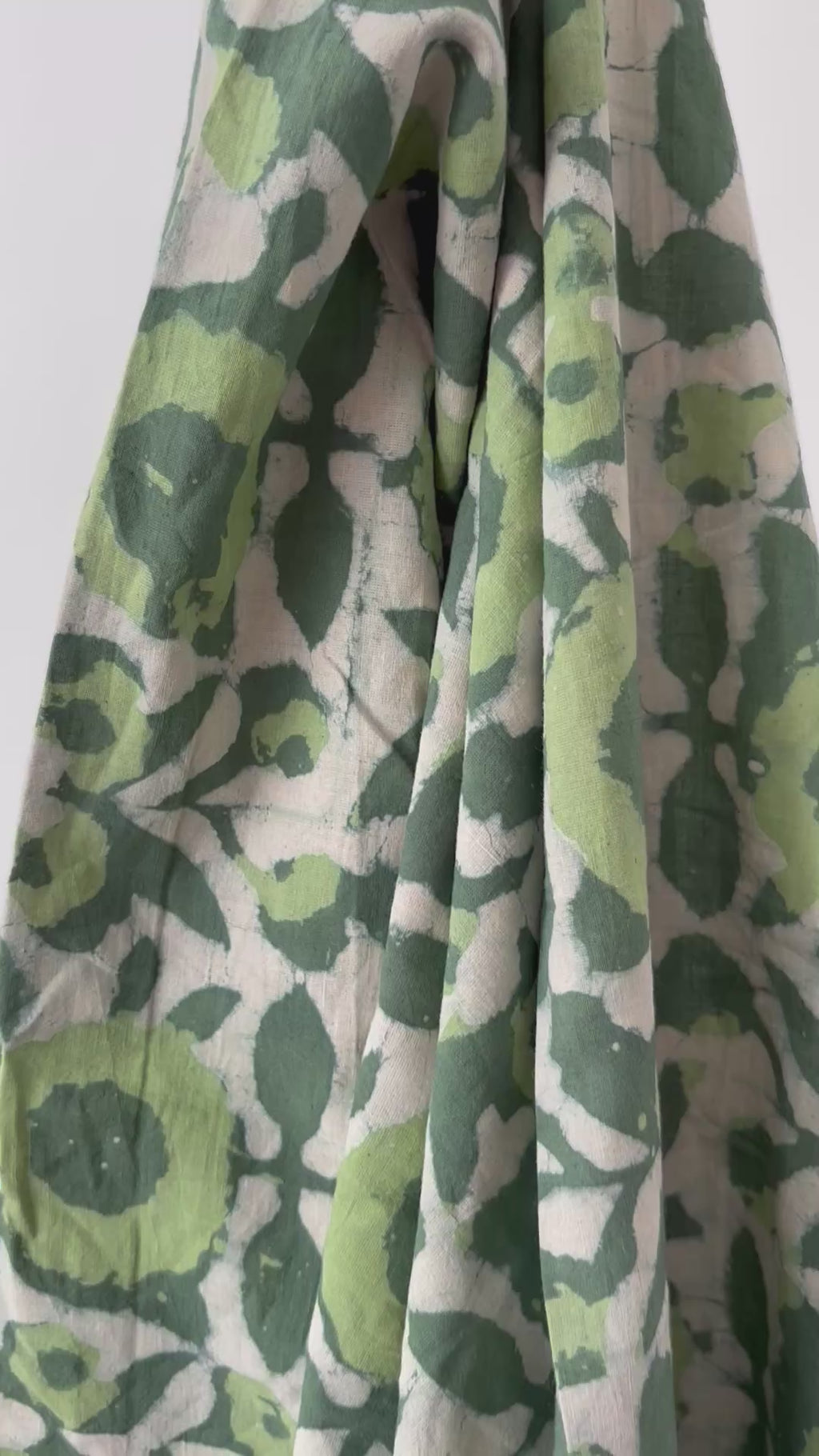 1 Metre Hand Block Printed Dye Geometric flower Pattern Fabric from Jaipur, India